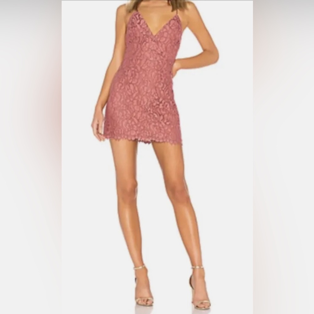 Lovers and Friends Mauve Saba Lace Mini Dress S